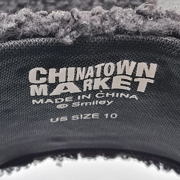 NEW Men's Chinatown Market Sherpa Slides in Black/Yellow - Picture 8 of 9
